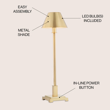 Roxy 26" Metal Shade LED Table Lamp - JONATHAN Y
